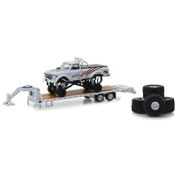 USA-1 - 1970 Chevrolet K-10 Monster Truck on Gooseneck Trailer with Regular and Replacement 66" Tires (Hobby Exclusive)