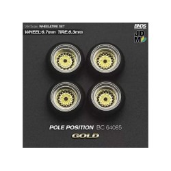 1:64 POLE POSITION (колело: 6.7mm, джанта: 8.3mm) GOLD - Комплект гуми и джанти - 4 броя