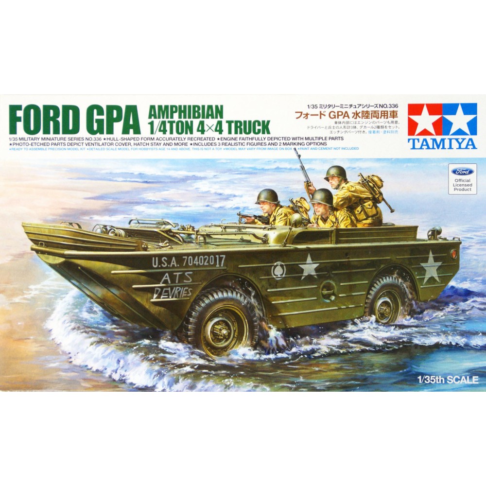 1:35 Американски амфибиен автомобил Jeep Ford G.P.A. с фотец части (U.S. Ford G.P.A. Amphibian Jeep w/ PE Parts) - 3 фигури 1:35 Американски амфибиен автомобил Jeep Ford G.P.A. с фотец части (U.S. Ford G.P.A. Amphibian Jeep w/ PE Parts) - 3 фигури