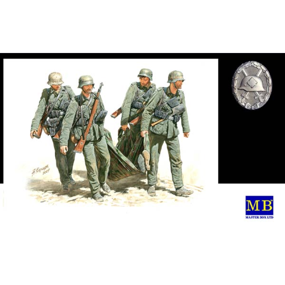 1:35 Евакуация на ранени, Немска пехота, Сталинград, Лятото на 1942 - 4 фигури 1:35 Евакуация на ранени, Немска пехота, Сталинград, Лятото на 1942 - 4 фигури