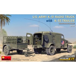 1:35 Радио камион K-51 на американската армия с ремарке K-52 - модел с интериор