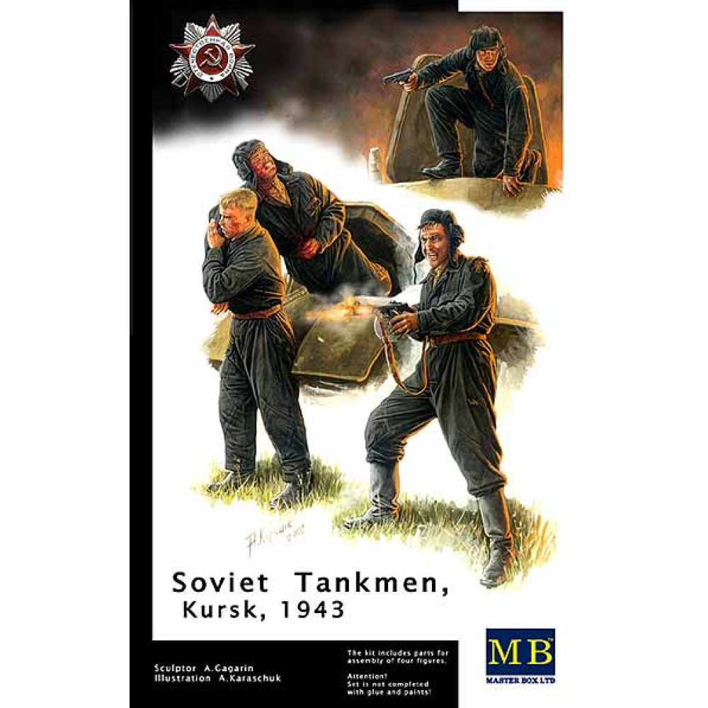 1:35 Руски танков екипаж, Курск, 1943 г. - 4 фигури 1:35 Руски танков екипаж, Курск, 1943 г. - 4 фигури