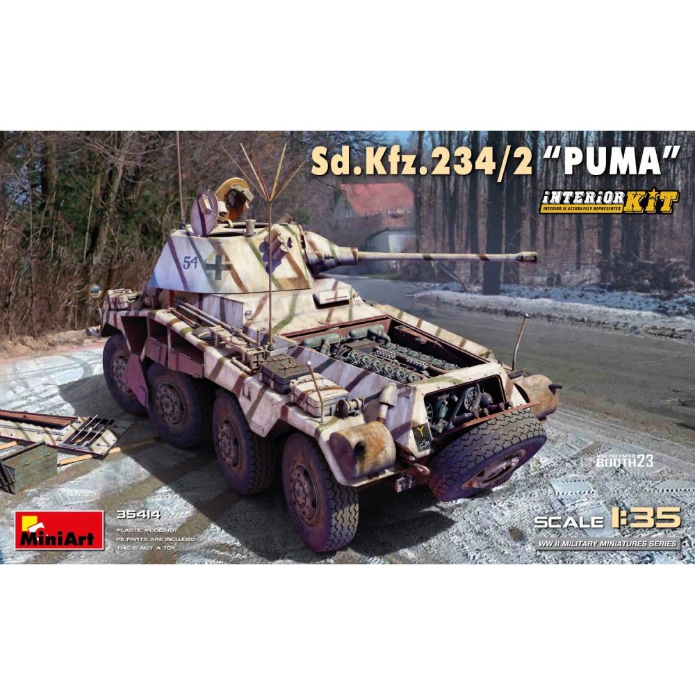 1:35 Сд.Кфз.234/2 „Пума“ (Sd.Kfz.234/2 “Puma”. Interior Kit) - модел с интериор 1:35 Сд.Кфз.234/2 „Пума“ (Sd.Kfz.234/2 “Puma”. Interior Kit) - модел с интериор