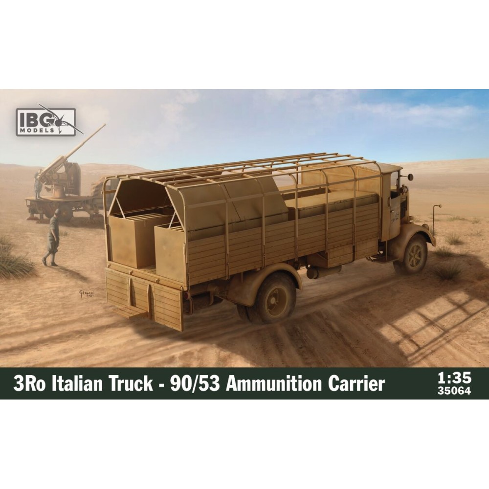 1:35 Италиански камион 3Ро за превоз на амуниции 90/53 (3Ro Italian Truck - 90/53 Ammunition Carrier) 1:35 Италиански камион 3Ро за превоз на амуниции 90/53 (3Ro Italian Truck - 90/53 Ammunition Carrier)