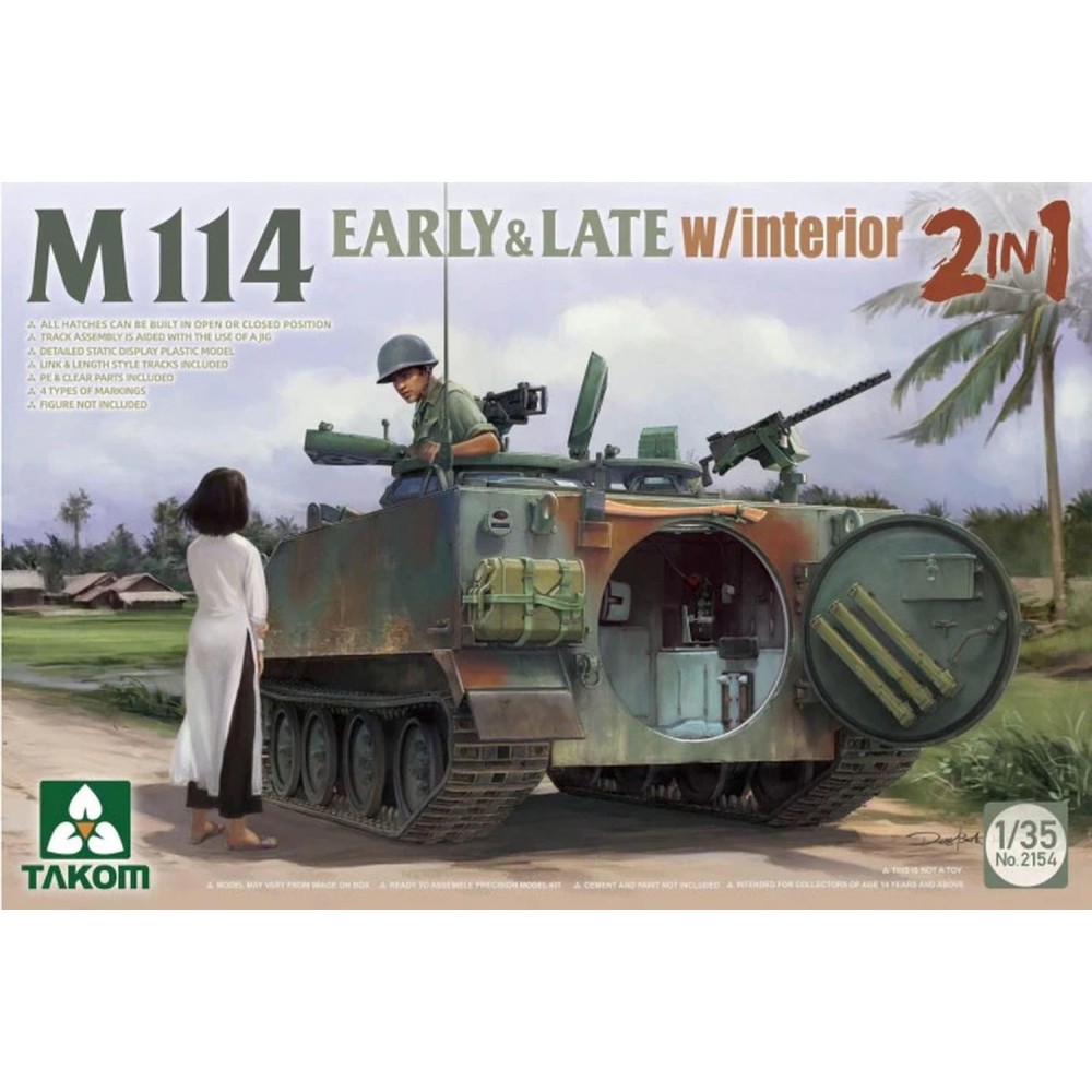 1:35 Бронирана разузнавателна машина М114 (M114) ранен и късен тип, с интериор 1:35 Бронирана разузнавателна машина М114 (M114) ранен и късен тип, с интериор