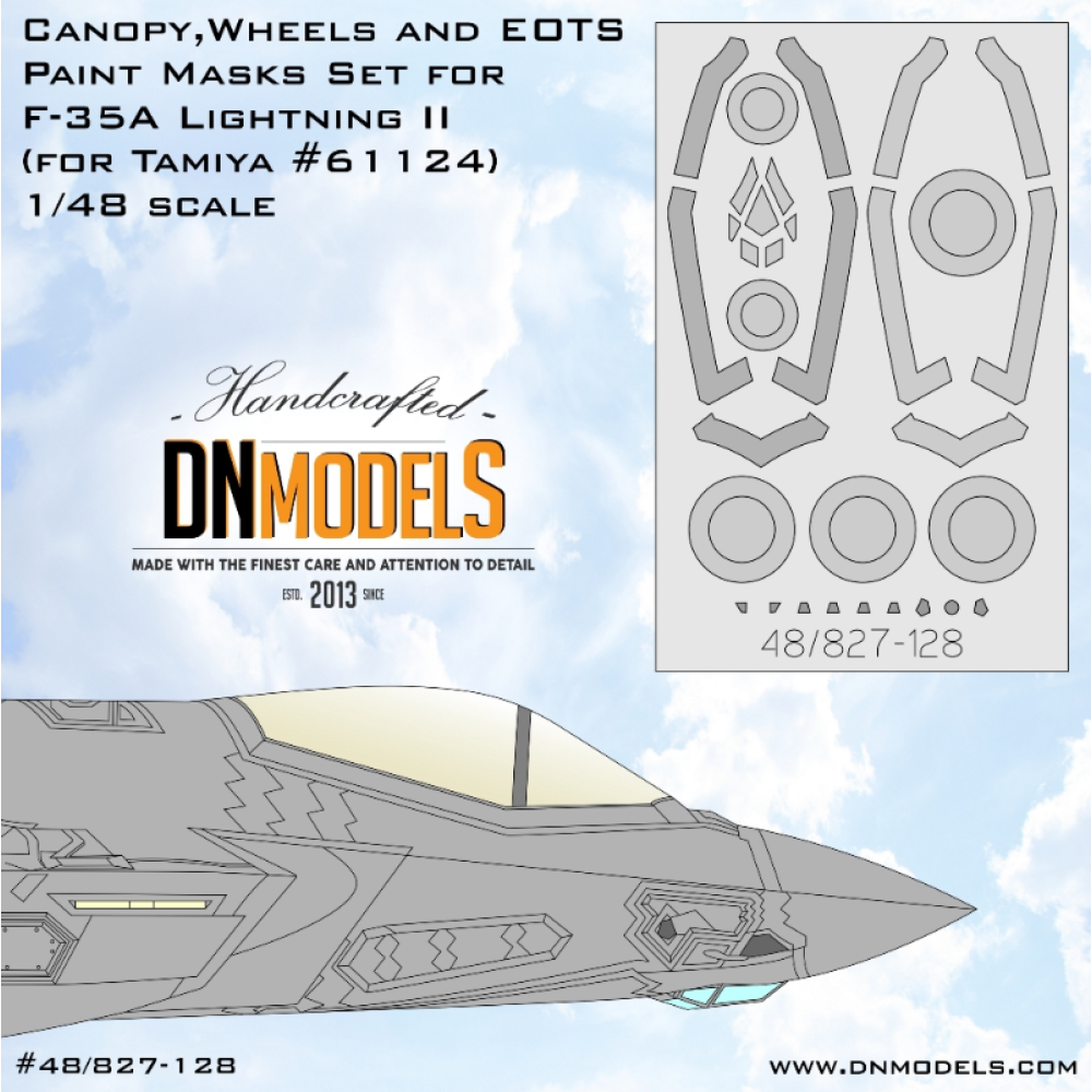 1:48 F-35A Lightning II Canopy, Wheels and EOTS Paint Masks Set for Tamiya Model Kits (48/827-128) 1:48 F-35A Lightning II Canopy, Wheels and EOTS Paint Masks Set for Tamiya Model Kits (48/827-128)