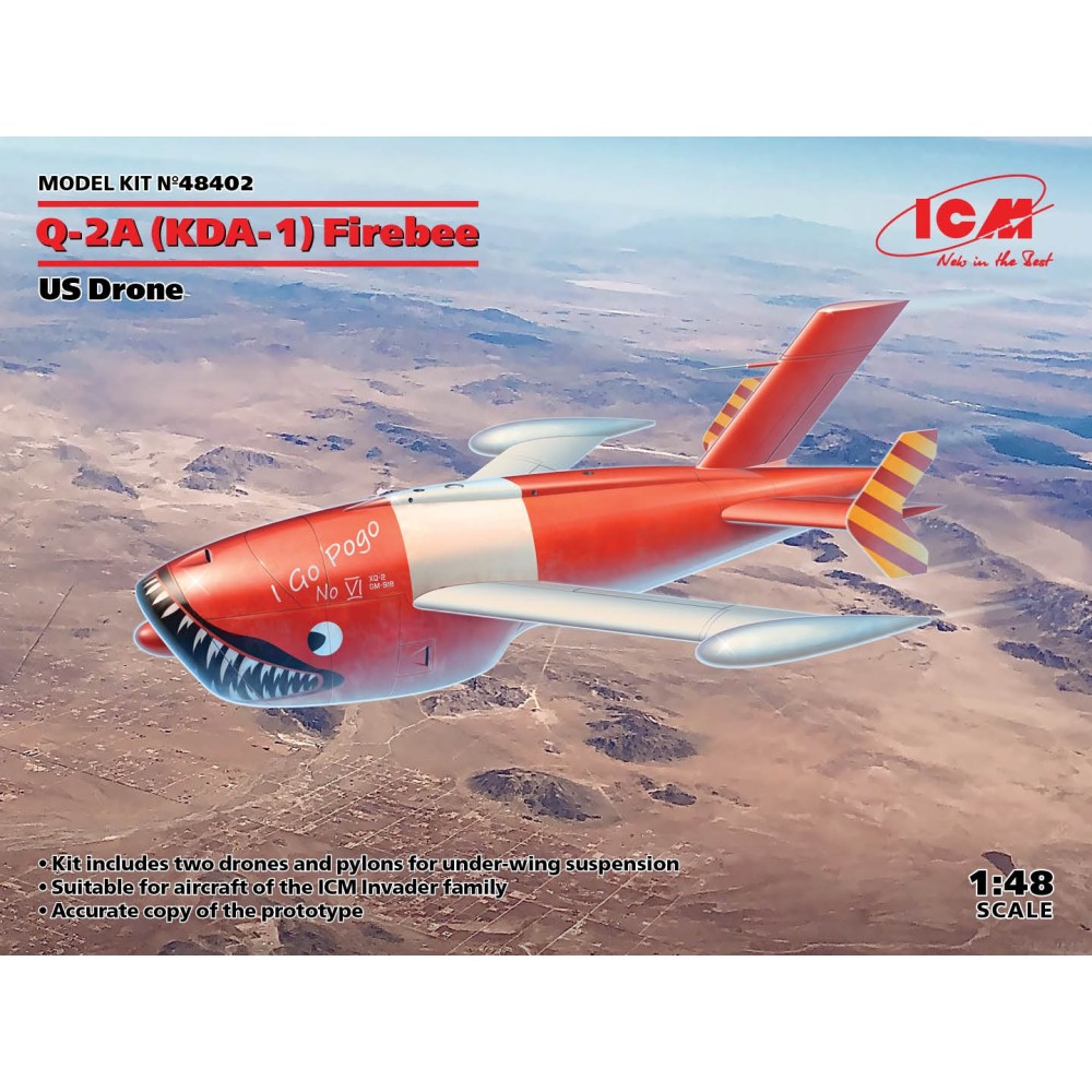 1:48 Американски дрон Q-2A (XM-21, KDA-1) Firebee, (2 самолета и пилони) (100% нови матрици) 1:48 Американски дрон Q-2A (XM-21, KDA-1) Firebee, (2 самолета и пилони) (100% нови матрици)