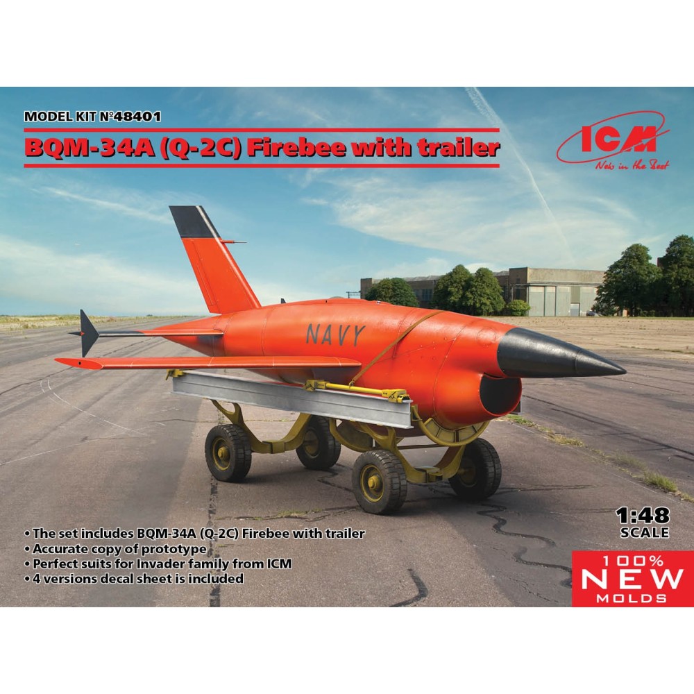 1:48 Дрон ВQM-34А (Q-2С) Firebee с ремарке 1:48 Дрон ВQM-34А (Q-2С) Firebee с ремарке