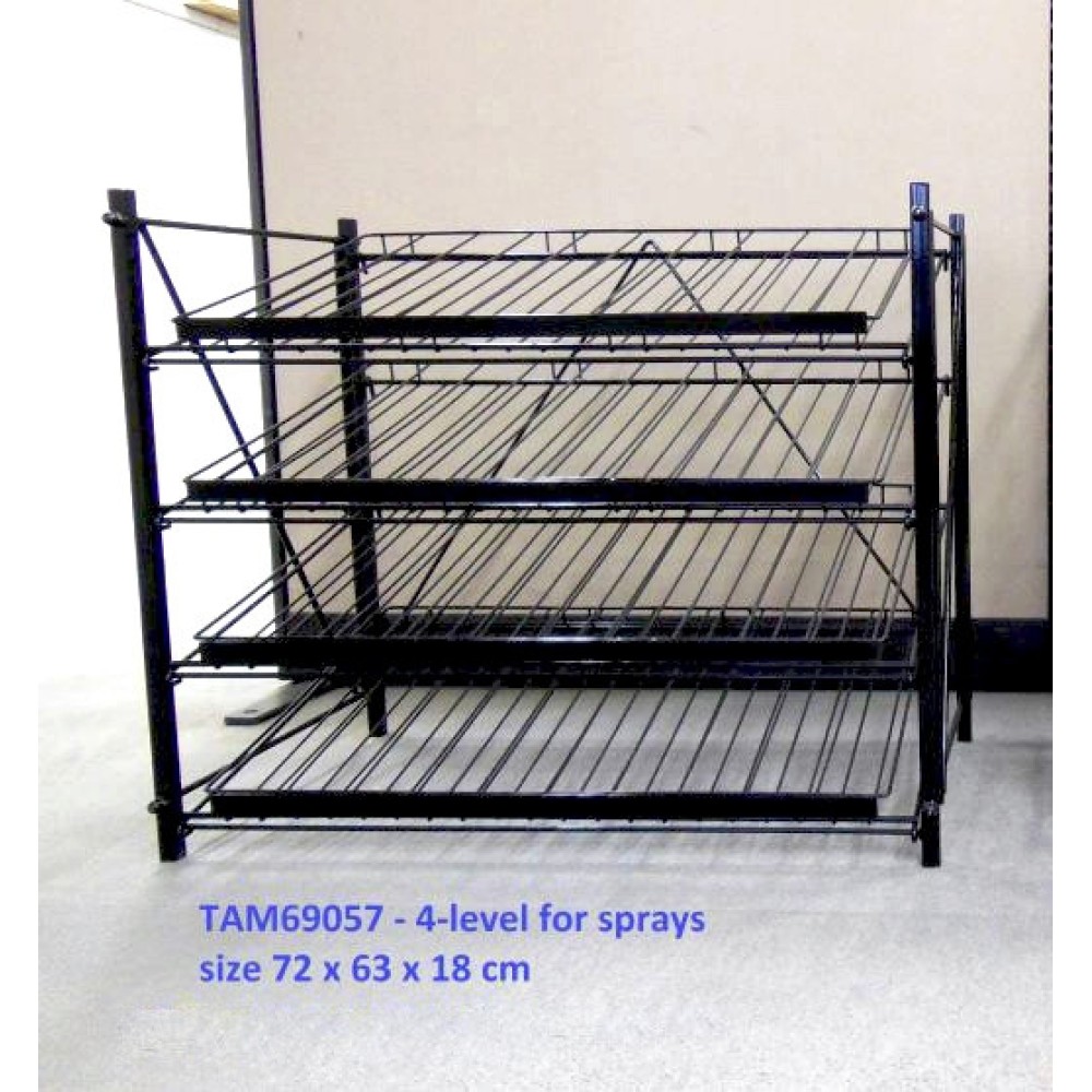 Стелаж за спрейове Тамия: 4 нива x 10 спрея - Spray Stand - 72x63x18 см.