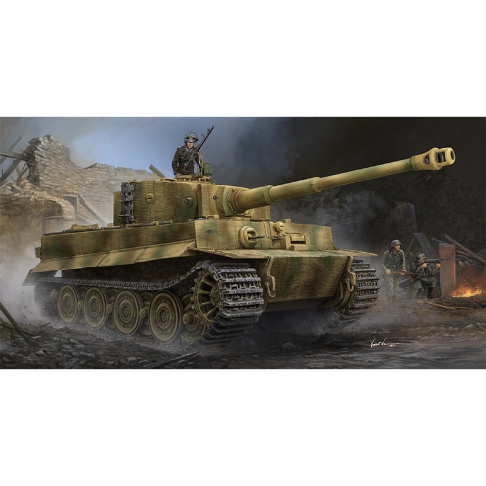 1:35 Германски танк Тигър I, късно производство, с цимерит (Panzerkampfwagen VI Ausf.E Sonderkraftfahrzeug 181 Tiger I (Late Production) with Zimmerit) 1:35 Германски танк Тигър I, късно производство, с цимерит (Panzerkampfwagen VI Ausf.E Sonderkraftfahrzeug 181 Tiger I (Late Production) with Zimmerit)