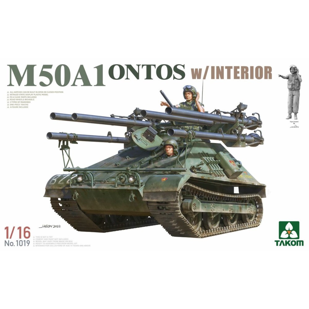1:16 Американско лекобронирано верижно противотанково оръдие M50A1 Онтос с интериор (M50A1 Ontos) 1:16 Американско лекобронирано верижно противотанково оръдие M50A1 Онтос с интериор (M50A1 Ontos)