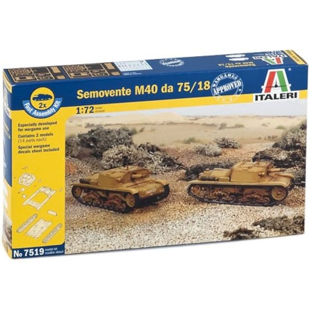 1:72 Италианско самоходно оръдие Semovente M40 da 75/18 - бърза сглобка 1:72 Италианско самоходно оръдие Semovente M40 da 75/18 - бърза сглобка