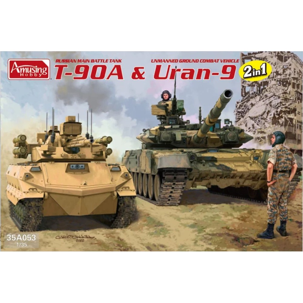 1:35 Руски основен танк Т-90А и безпилотна машина Уран-9 (T-90A & Uran-9) 1:35 Руски основен танк Т-90А и безпилотна машина Уран-9 (T-90A & Uran-9)