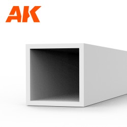AK6548 Непрозрачна квадратна тръба от полистирол (4.00 x 350mm, 3 броя)