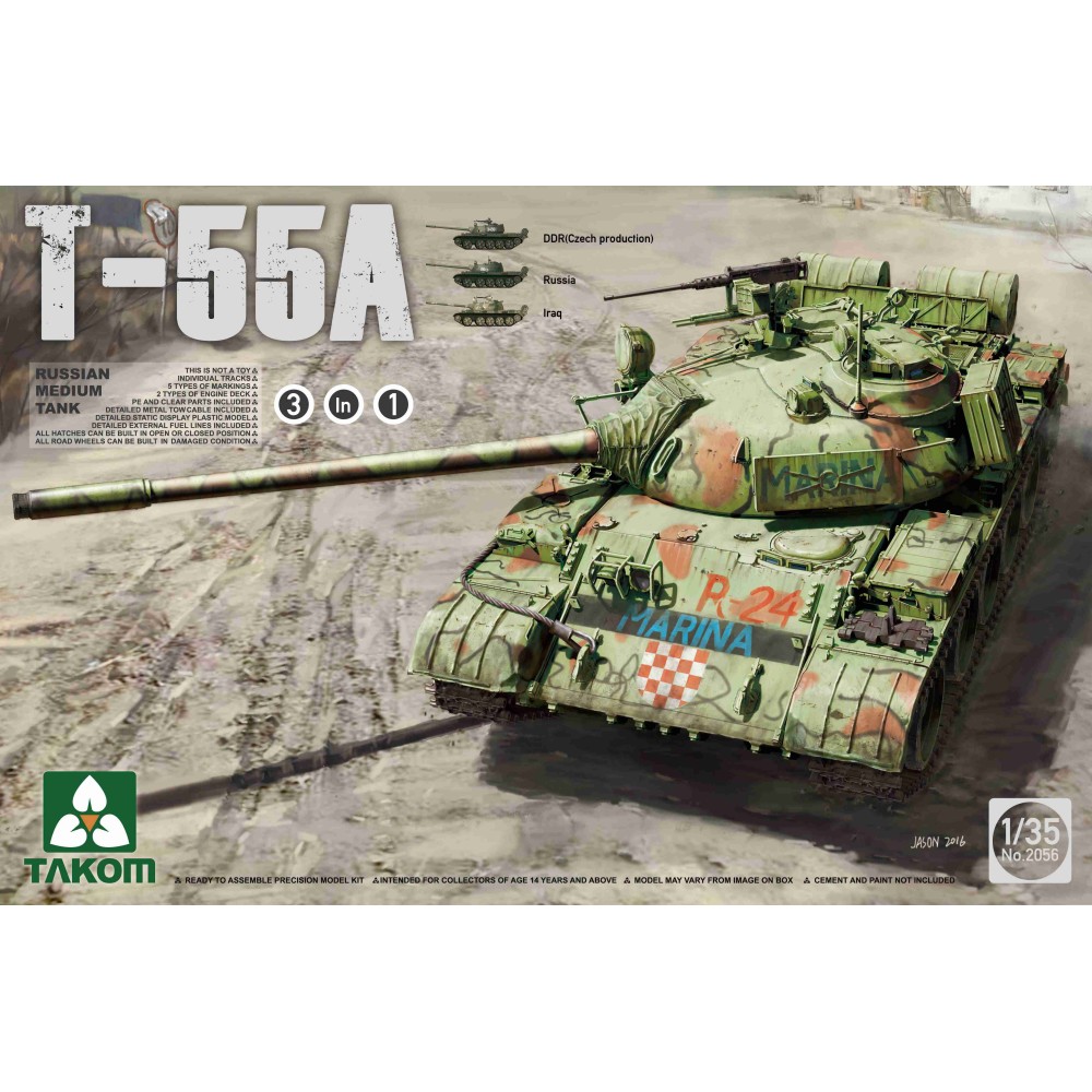 1:35 Руски среден танк T-55 A (T-55 A), 3 в 1 1:35 Руски среден танк T-55 A (T-55 A), 3 в 1