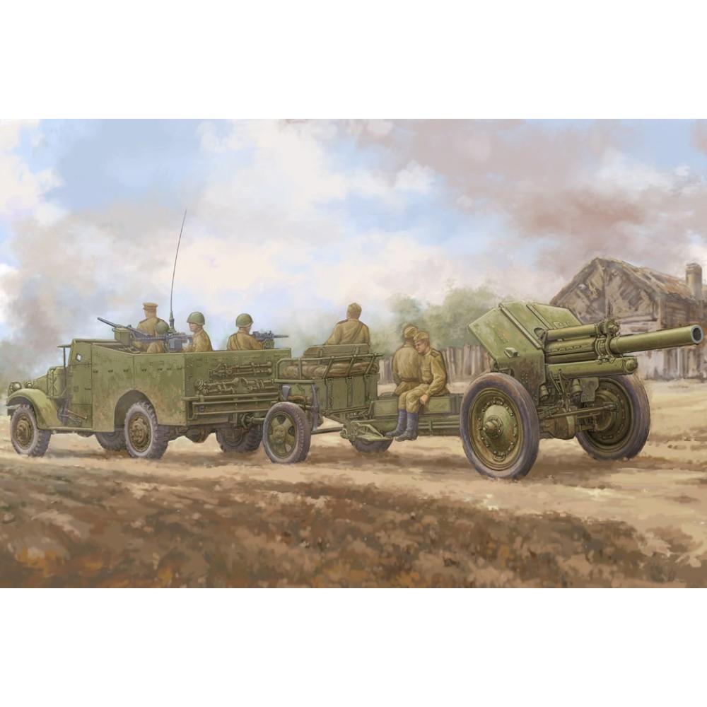 1:35 Комплект от влекач M3A1, късна версия и оръдие 122mm M-30 (M3A1 late version tow 122mm Howitzer M-30) - с метално оръдие 1:35 Комплект от влекач M3A1, късна версия и оръдие 122mm M-30 (M3A1 late version tow 122mm Howitzer M-30) - с метално оръдие