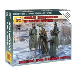 1:72 Германски щаб, зима - 4 фигури - сглобка без лепило