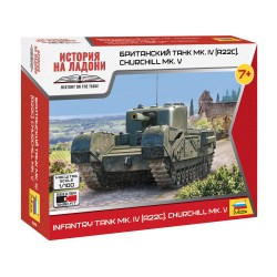 1:100 Британски лек танк Мк. IV (А22С) Чърчил Мк. V (British tank MK. IV (A22C), CHURCHILL MK. V) - сглобка без лепило
