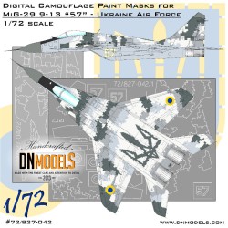 1:72 Комплект маски за украински дигитален камуфлаж на самолет МиГ-29 Призракът на Киев Фулкрум-Ц (MiG-29 Ghost of Kyiv Fulcrum-C) (72/827-042)