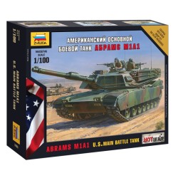 1:100 Американски танк Ейбрамс М1А1 (Abrams M1A1) - сглобка без лепило