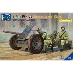 1:35 Германско противотанково оръдие Пак 36 3.7 см (Pak 36 3,7 cm), комплек от 2 модела, с метална цев