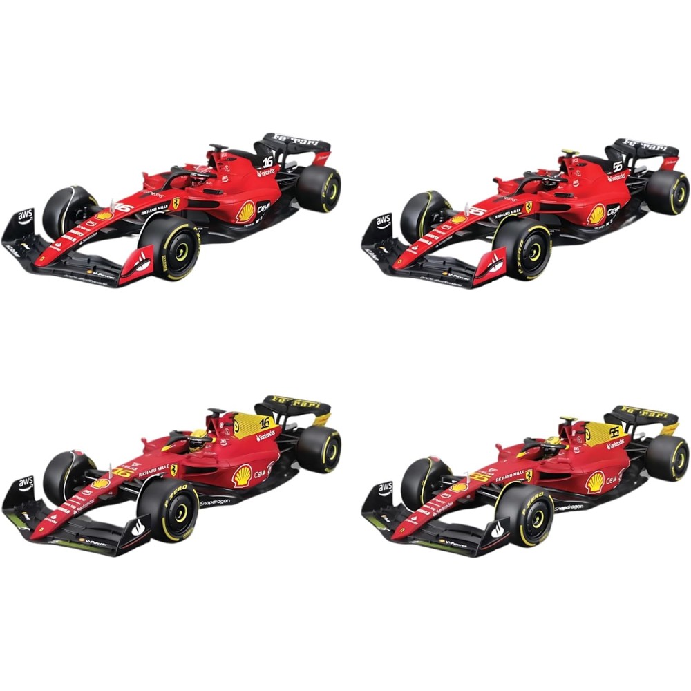 4-Car Set: Ferrari Racing, Formula 1, #16 C.Leclerc, #55 C.Sainz, 2022-2023