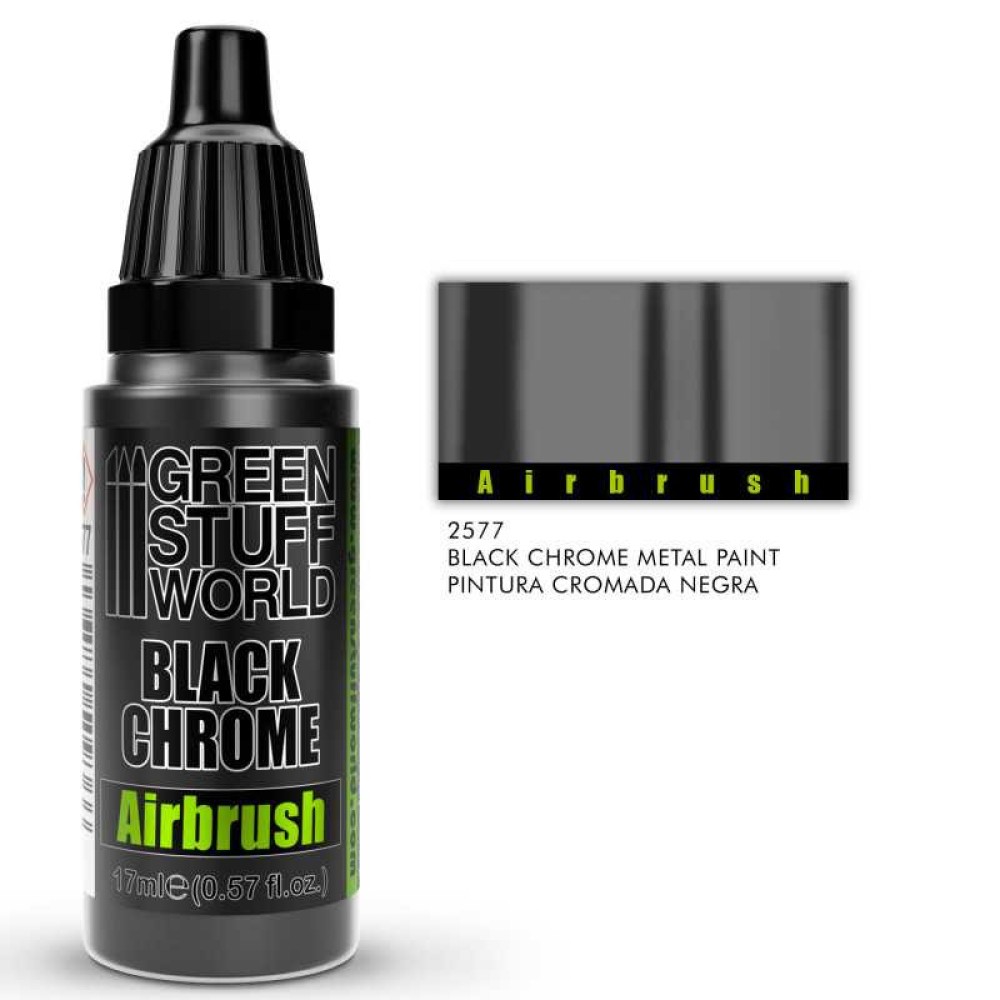 Airbrush Black Chrome Paint (17ml) - Метална боя на спиртна основа за аерограф