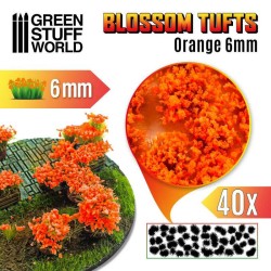 Туфи цветя - 6mm самозалепващи се - ORANGE Flowers (40 бр.)