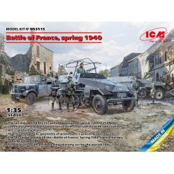 1:35 Битката за Франция, пролетта на 1940 г., немски бойни машини (Sd.Kfz.251/1 Ausf.A, Sd.Kfz.251/6 Ausf.A, le.gl.Einheitz-Pkw Kfz.2, немски шофьори (1939-1945))