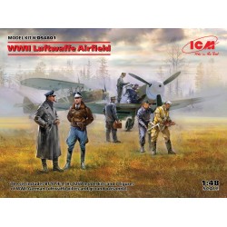 1:48 Летище на Луфтвафе от Втората световна война (Messerschmitt Bf 109F-4, Hs 126 B-1, немски пилоти и наземен персонал на Luftwaffe (7 фигури))