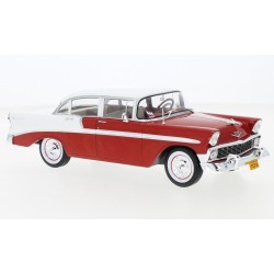 Chevrolet Bell Air 4-door Sedan, red/white, 1956