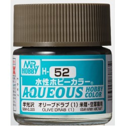 H-052 Semi-Gloss Olive Drab 1 (10ml) - Mr. Color for Aircraft Models, USA, WWII