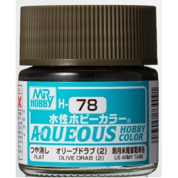 H-078 Semi-Gloss Olive Drab 2 (10ml) - Mr. Color for Tank Models, USA