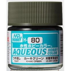H-080 Flat Khaki Green (10ml) - Mr. Color for Tank Models, USA, WWII