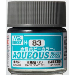 H-083 Semi-Gloss Dark Grey (2) (10ml) - Mr. Color for Worship Models, Japan, WWII
