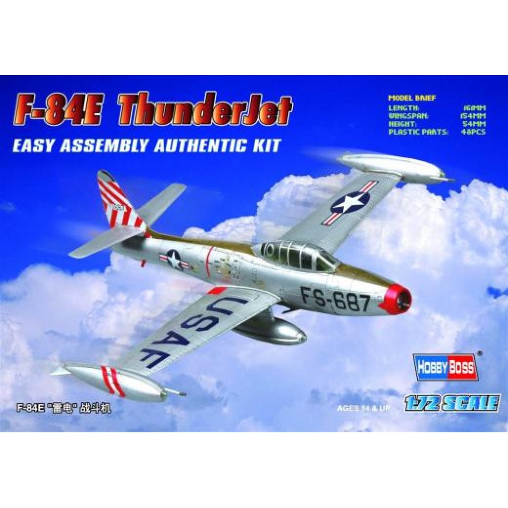 1:72 Изтребител на САЩ Република Ф-84Е Тъндърджет (Republic F-84E Thunderjet EASY KIT) 1:72 Изтребител на САЩ Република Ф-84Е Тъндърджет (Republic F-84E Thunderjet EASY KIT)