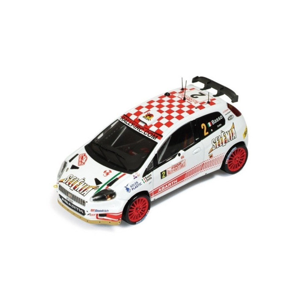2009 Abarth Grande Punto S2000 #2 G. Basso/M. Dotta Rally Monte Carlo, white/red