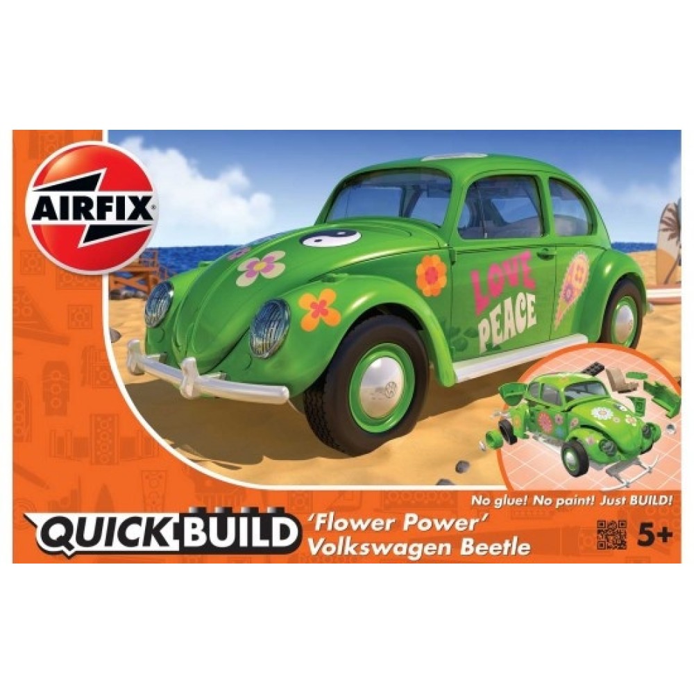 QUICKBUILD Flower-Power VW Beetle Green - Сглобка без лепило QUICKBUILD Flower-Power VW Beetle Green - Сглобка без лепило