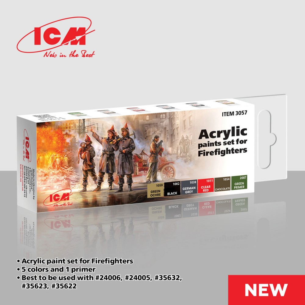 Комплект акрилни бои за Пожарникари (6x 12ml) Комплект акрилни бои за Пожарникари (6x 12ml)