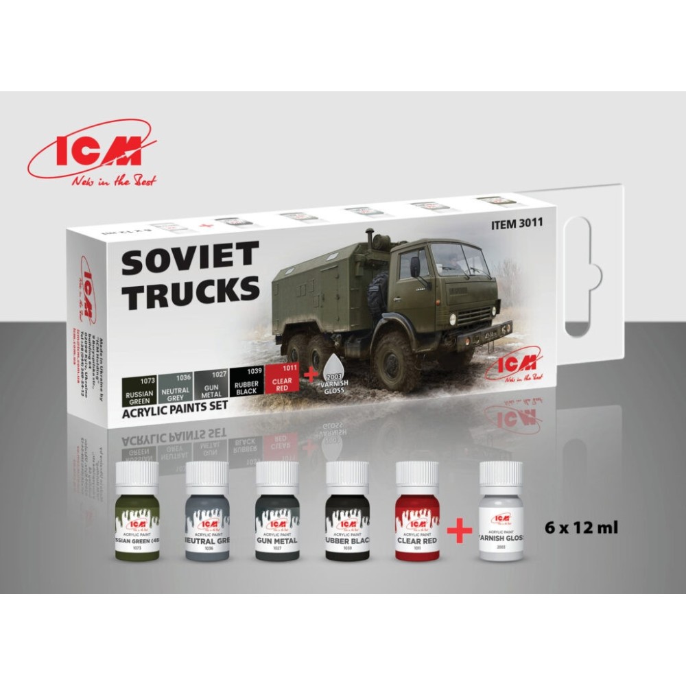 Комплект акрилни бои за Съветски камиони (6 x 12 ml)