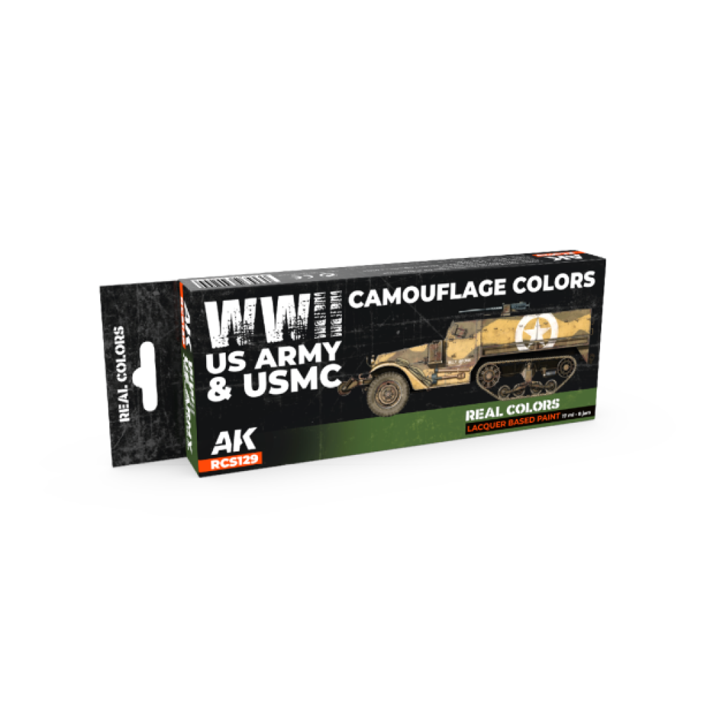 RCS129 WWII US Army & USMC Camouflage Colors - Real colors (8 x 17ml) - Комплект лакови бои RCS129 WWII US Army & USMC Camouflage Colors - Real colors (8 x 17ml) - Комплект лакови бои
