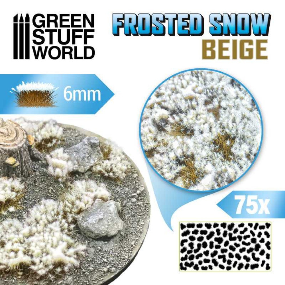 Храстовидни туфи - 6mm самозалепващи се - FROSTED SNOW - BEIGE (75 бр.)