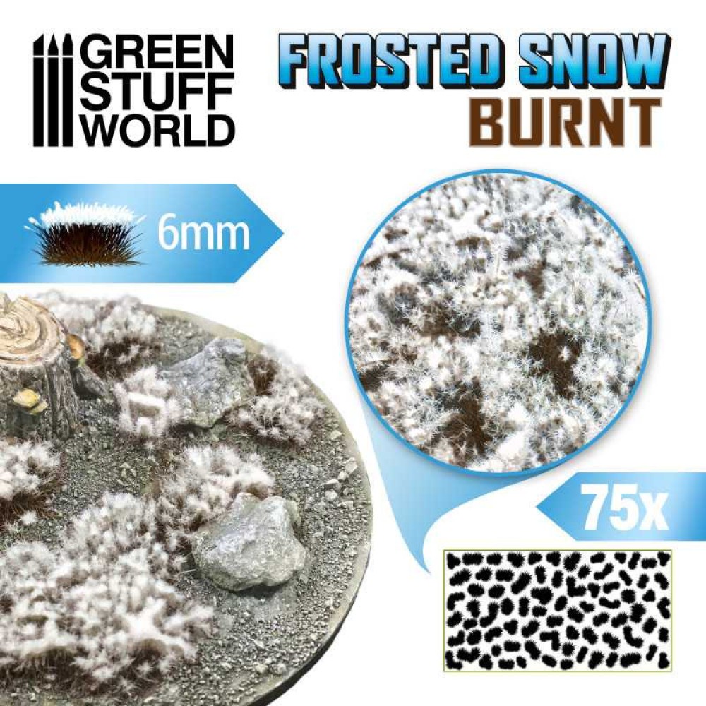 Храстовидни туфи - 6mm самозалепващи се - FROSTED SNOW - BURNT (75 бр.)