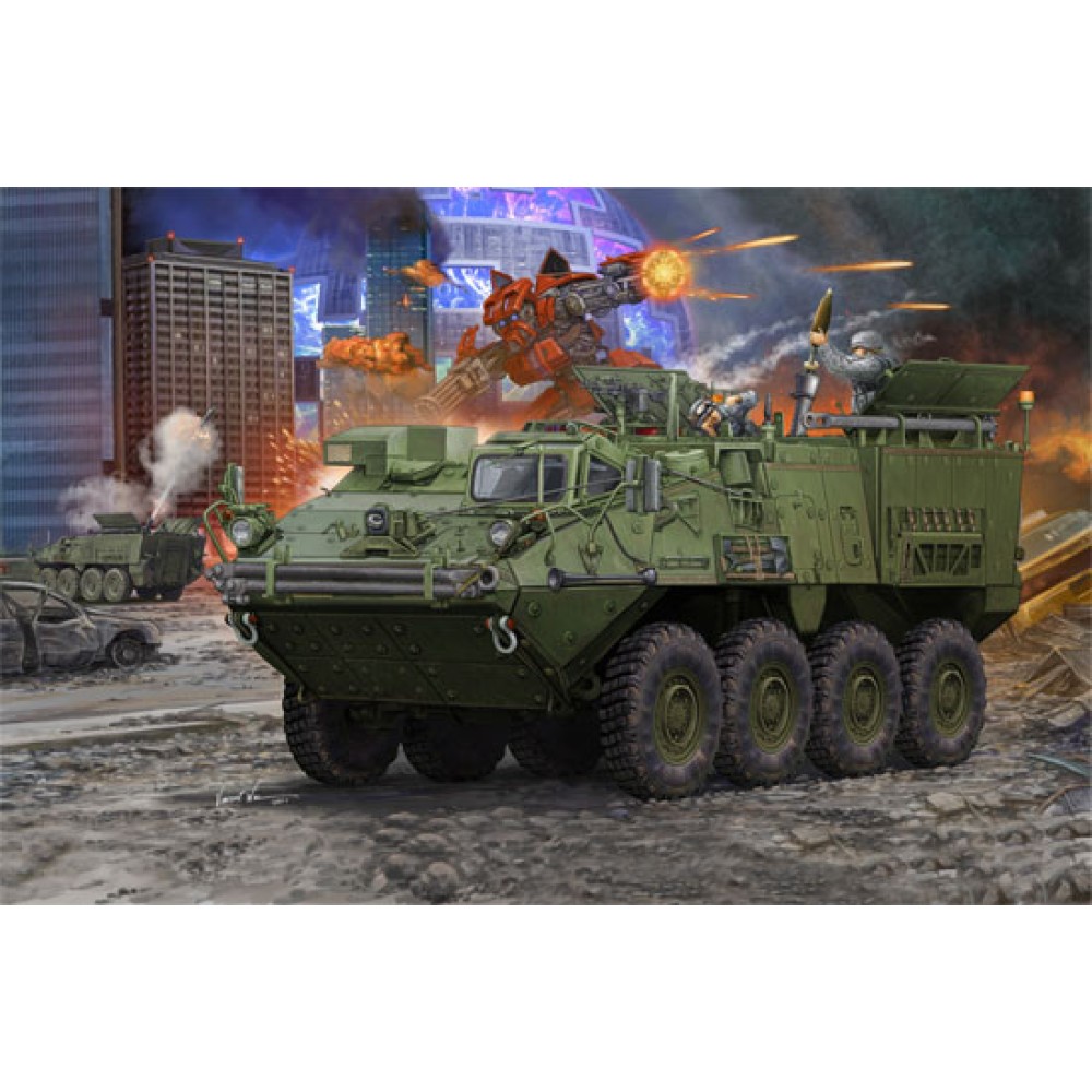 1:35 Военна машина на САЩ M1129 Stryker Mortar Carrier, със 120 мм оръдие 1:35 Военна машина на САЩ M1129 Stryker Mortar Carrier, със 120 мм оръдие