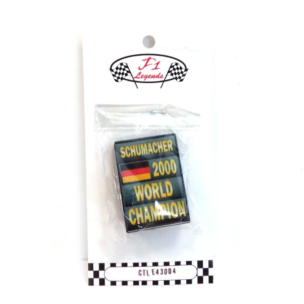 Умален модел на F1 табела 2000 Михаел Шумахер, световен шампион (2000 Michael Schumacher World Champion F1 Sign)