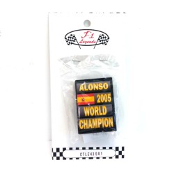 Умален модел на F1 табела 2005 Фернандо Алонсо, световен шампион (2005 Fernando Alonso World Champion F1 Sign)