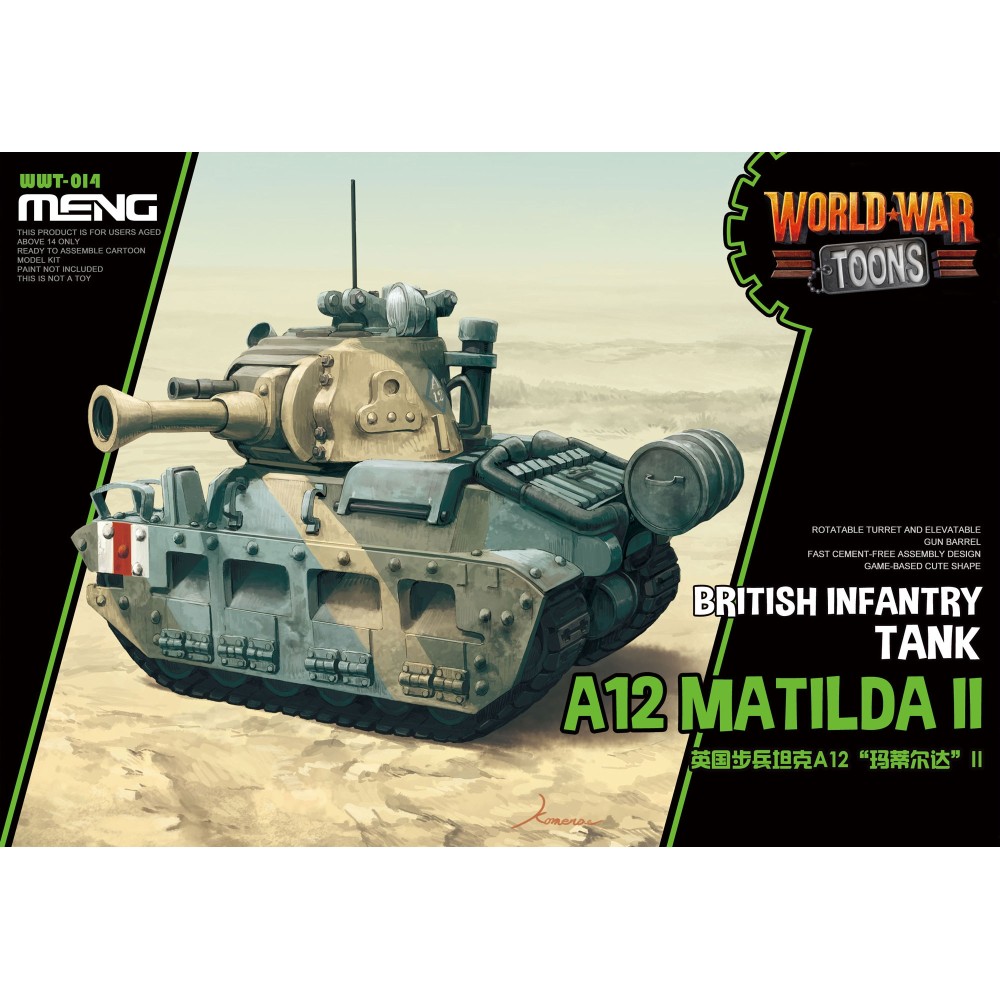 Британски пехотен танк А12 Матилда II (World War Toons A12 Matilda II) - сглобка без лепило Британски пехотен танк А12 Матилда II (World War Toons A12 Matilda II) - сглобка без лепило